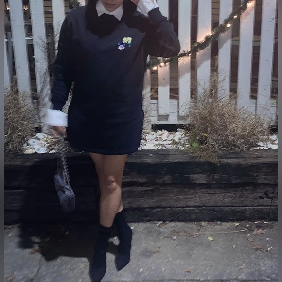 Off White Floral Arrow Sweater Dress - Picture 1 of 6
